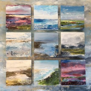 Christmas gift ideas. paintings for presents. 15x15 cm. coastal artworks 