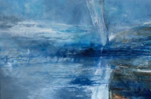 Mixed media on canvas. 157 x 107cm. Framed