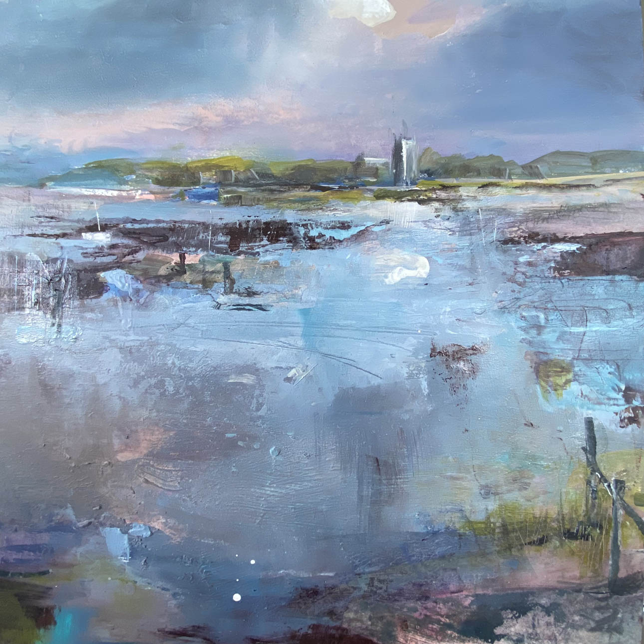 Painting of Blakeney Church by Tracey Ross