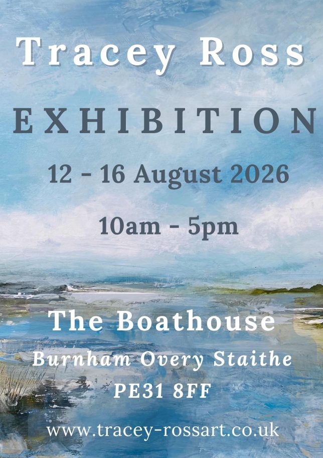 Exhibition of paintings by artist Tracey Ross at Burnham Overy Staithe Norfolk